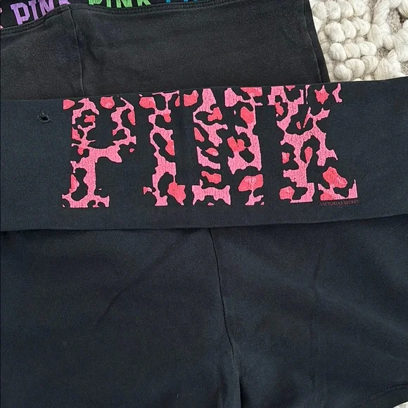 PINK Victoria's Secret Black Shorts with Pink Logo (Bundle) - Picture 2 of 6